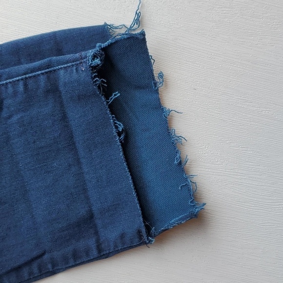Michael Kors Dark Blue Denim Izzy Skinny Jeans Raw Hem 8 NWT - Picture 6 of 8